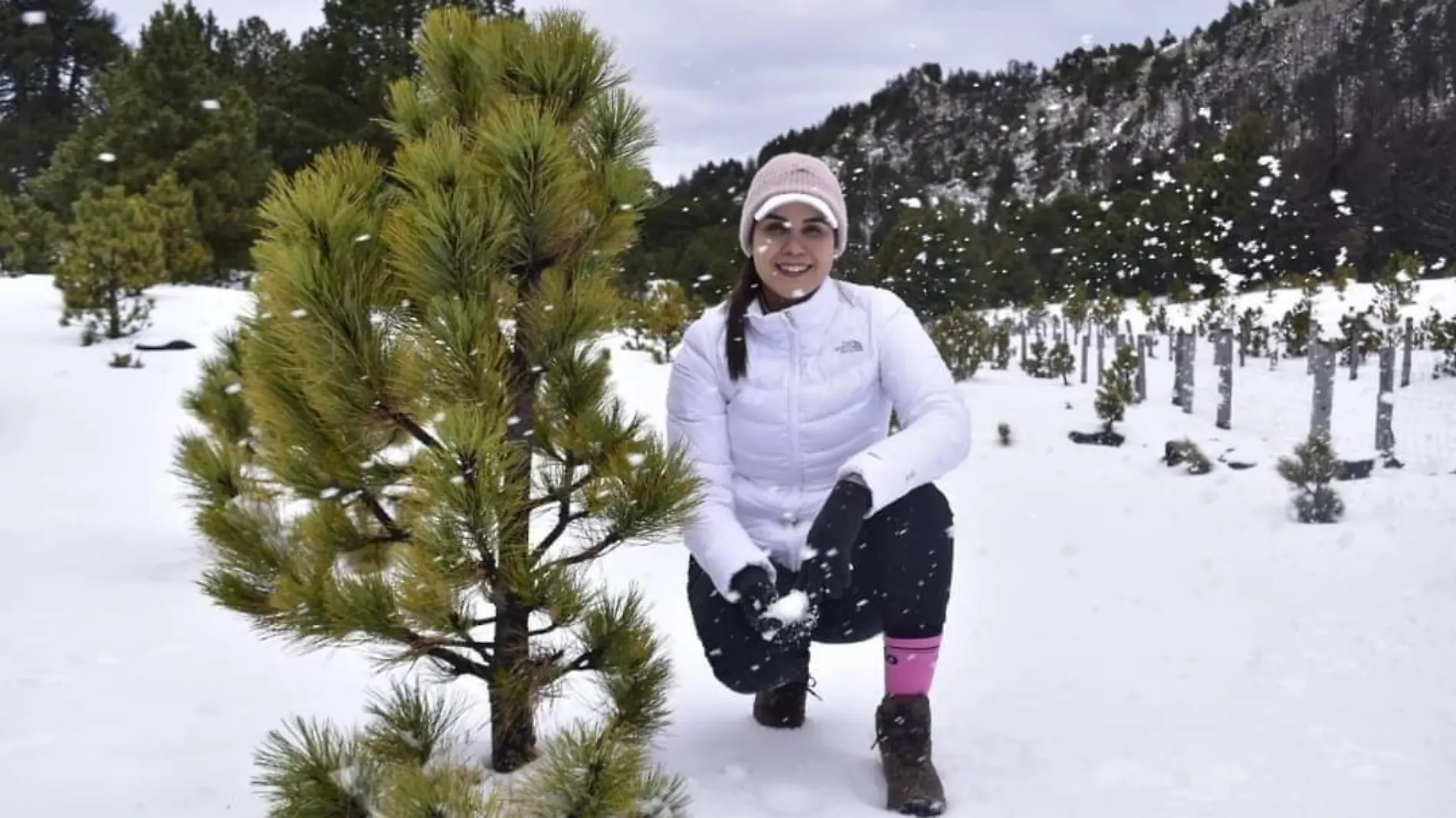 Funcionaria en el Nevado de Colima